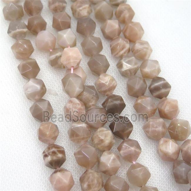 Moonstone Beads, faceted round, starcut