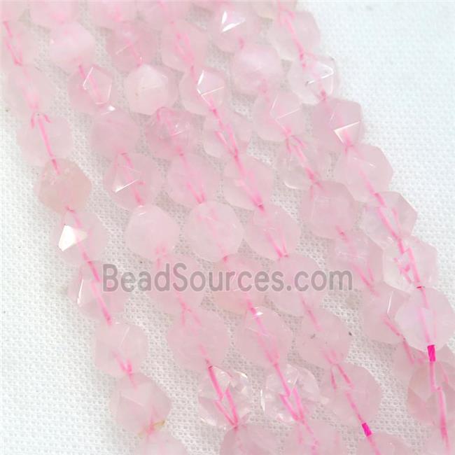 Rose Quartz Beads, faceted round, starcut