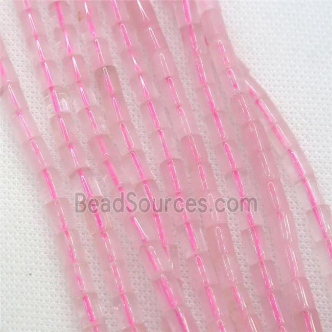 Rose Quartz beads, tube