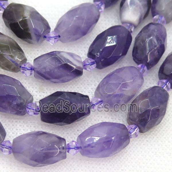 purple Amethyst Beads, faceted rice