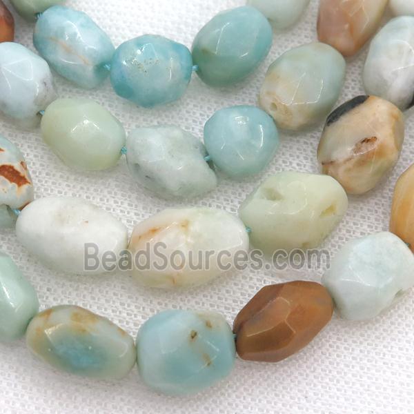 Chinese Amazonite Beads, faceted freeform