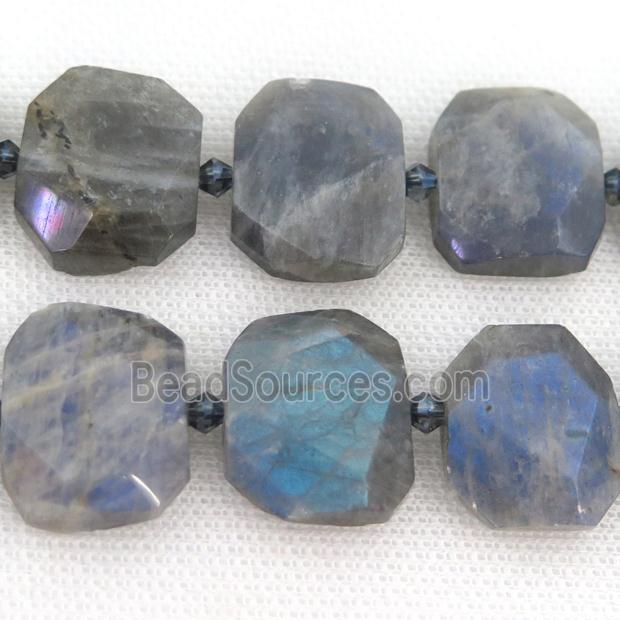 Labradorite Beads, faceted rectangle