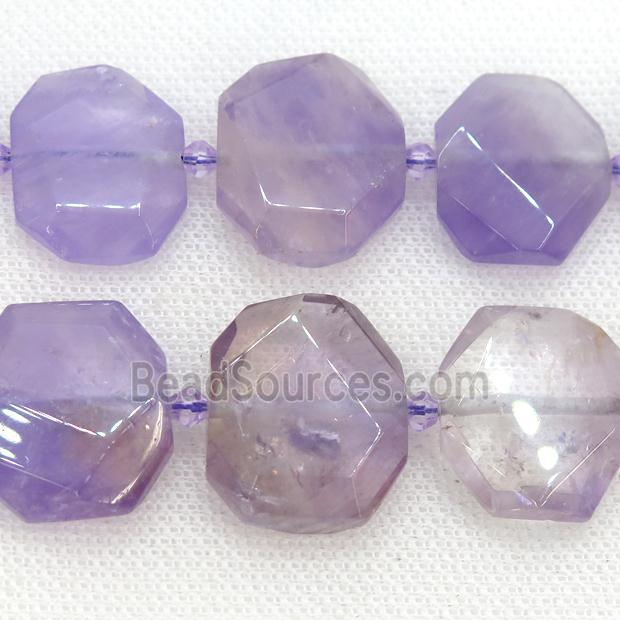 lt.pruple Amethyst Beads, faceted rectangle