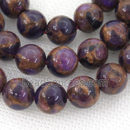 Assembled Gemstone Beads, round, purple