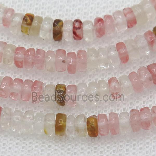 watermelon quartz heishi beads, tigerskin