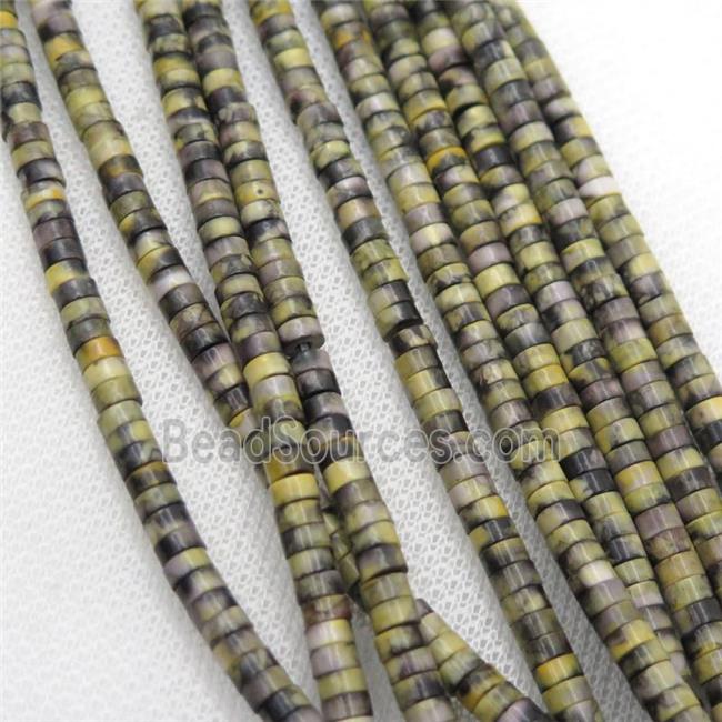 yellow Rainforest jasper heishi beads