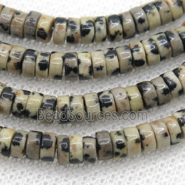 black spotted Dalmatian Jasper heishi beads