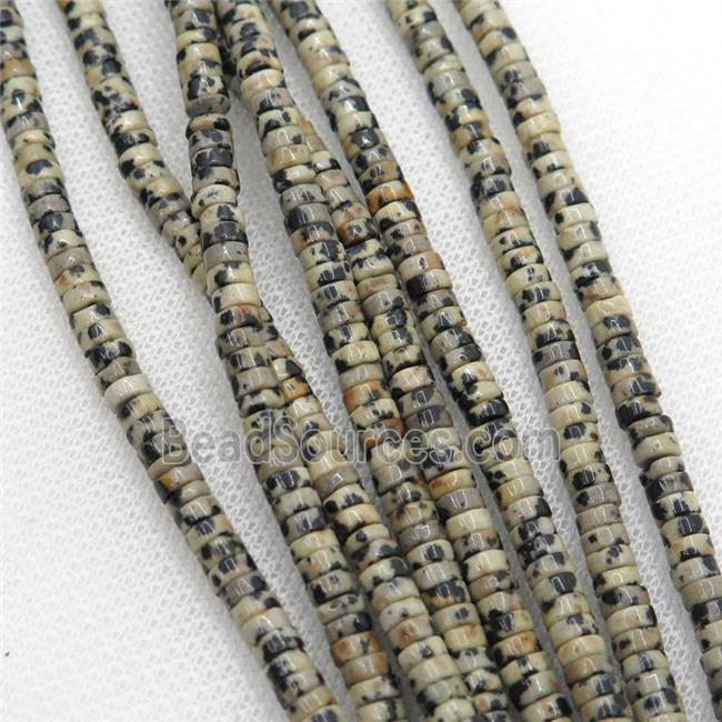 black spotted Dalmatian Jasper heishi beads