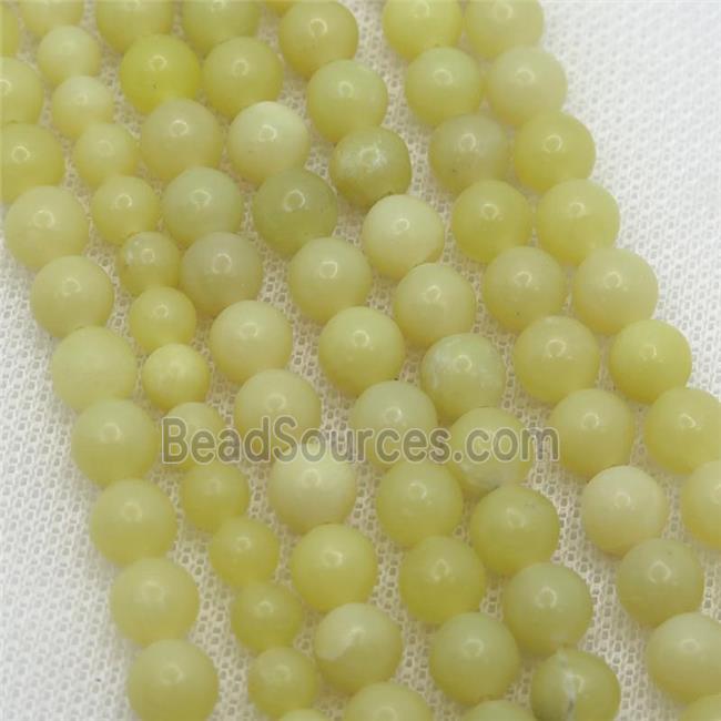 Lemon Chrysoprase Beads, round