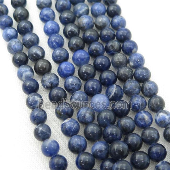 blue Sodalite Beads, round