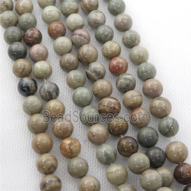 new Silver Leaf Jasper beads, round