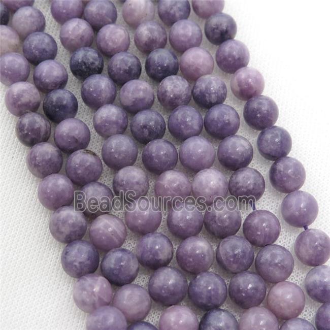 purple Lepidolite Beads, round