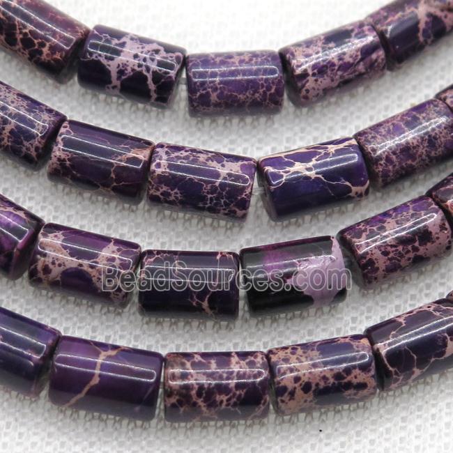 purple Imperial Jasper tube beads