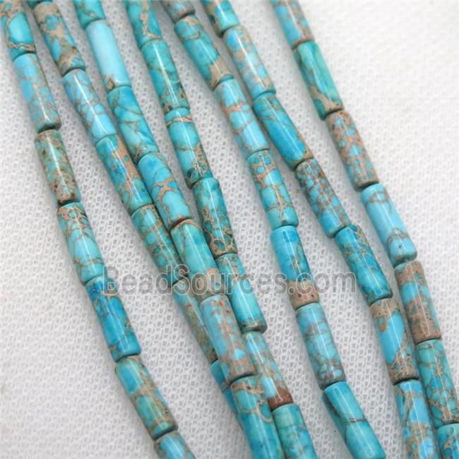 aqua Imperial Jasper tube beads