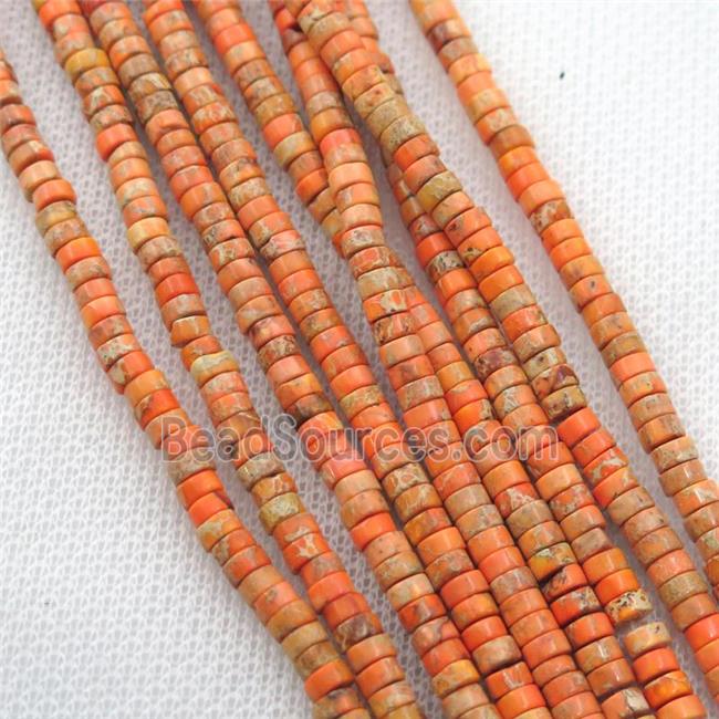 orange Imperial Jasper heishi beads