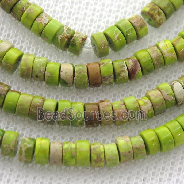 olive Imperial Jasper heishi beads