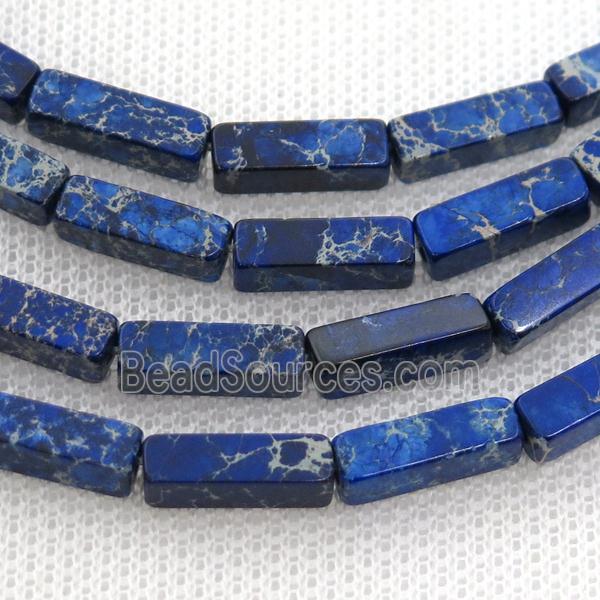 blue Imperial Jasper cuboid beads