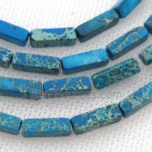 blue Imperial Jasper cuboid beads