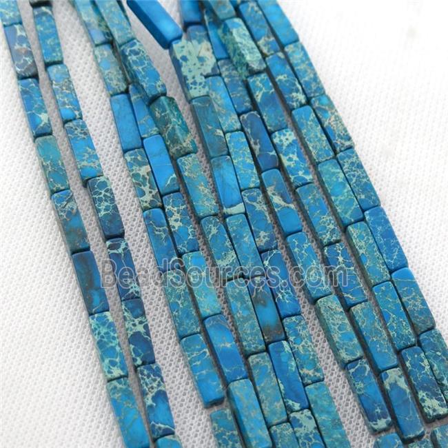 blue Imperial Jasper cuboid beads