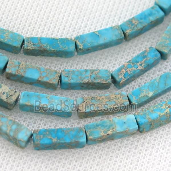 aqua Imperial Jasper cuboid beads