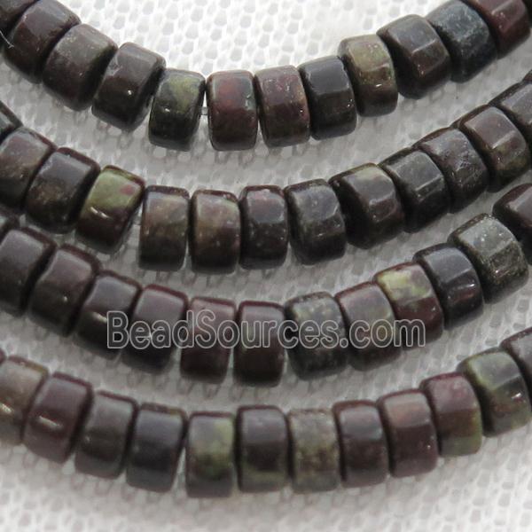 Cuprite heishi beads, B-grade