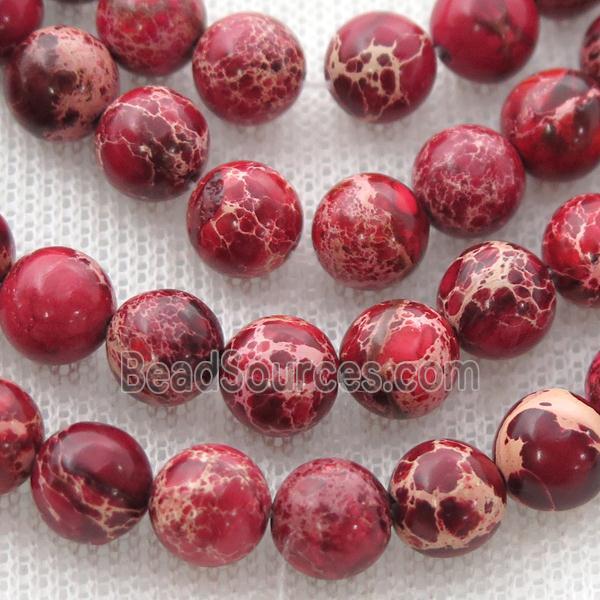 red Imperial Jasper beads, round