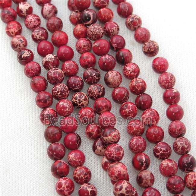 red Imperial Jasper beads, round