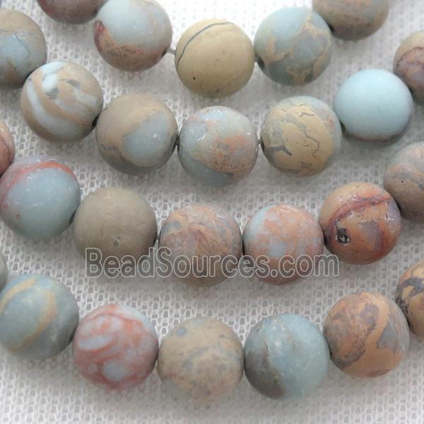 round Imperial Jasper beads, matte