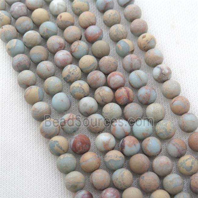 round Imperial Jasper beads, matte