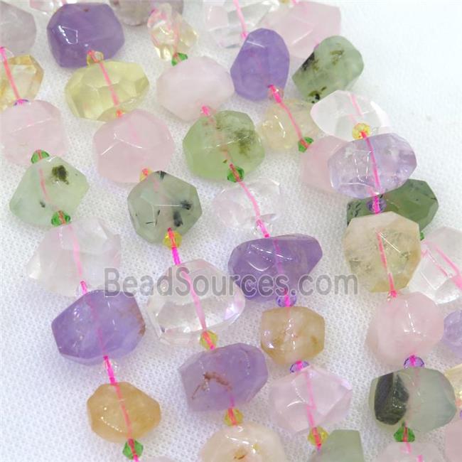 mix Gemstone nugget beads, faceted freeform