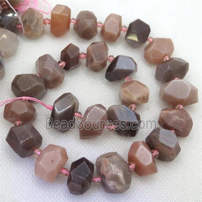 MoonStone nugget beads, faceted freeform