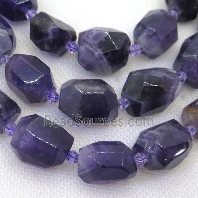 Amethyst nugget beads, faceted freeform