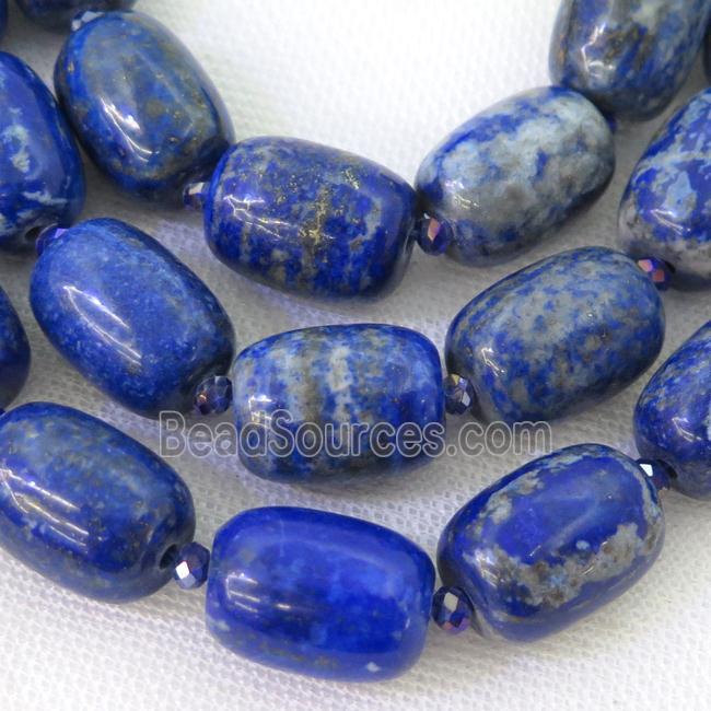 blue Lapis barrel beads