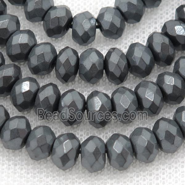 iron Pyrite beads, faceted rondelle