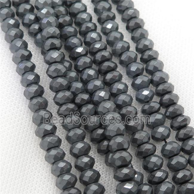 iron Pyrite beads, faceted rondelle