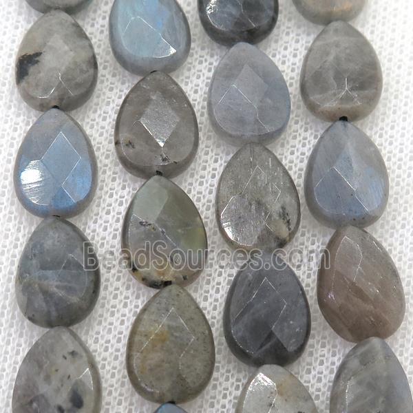 Labradorite beads, faceted teardrop