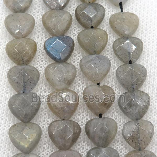 Labradorite beads, faceted heart