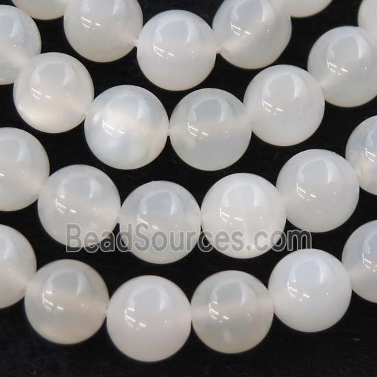 white MoonStone Beads, round