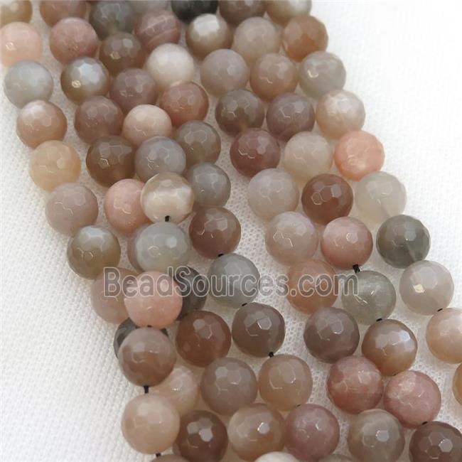 mix MoonStone Beads, faceted round