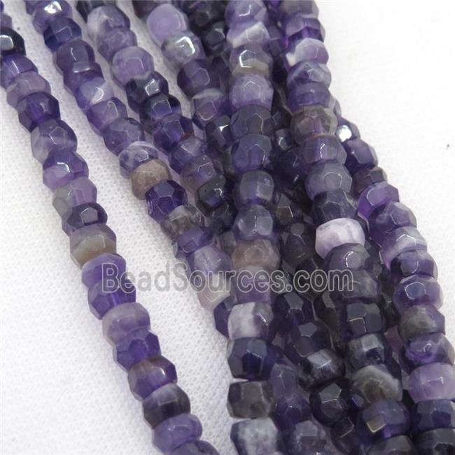 purple Amethyst Beads, faceted rondelle