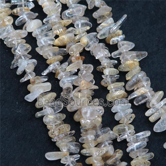 golden Rutilated Quartz beads chip