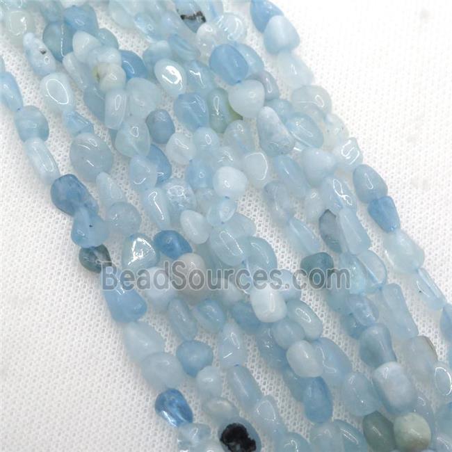 blue Aquamarine chip beads