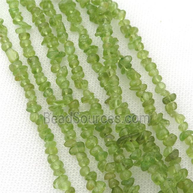 green Peridot chip beads