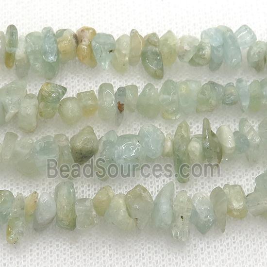 Aquamarine chip beads, B-grade