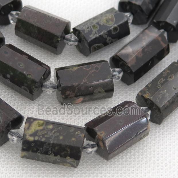 plum blossom Jasper beads, faceted tube