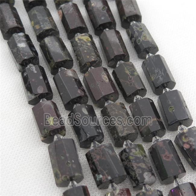 plum blossom Jasper beads, faceted tube