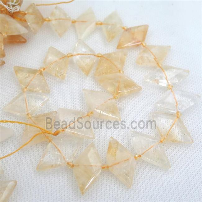 yellow Citrine rhombic beads