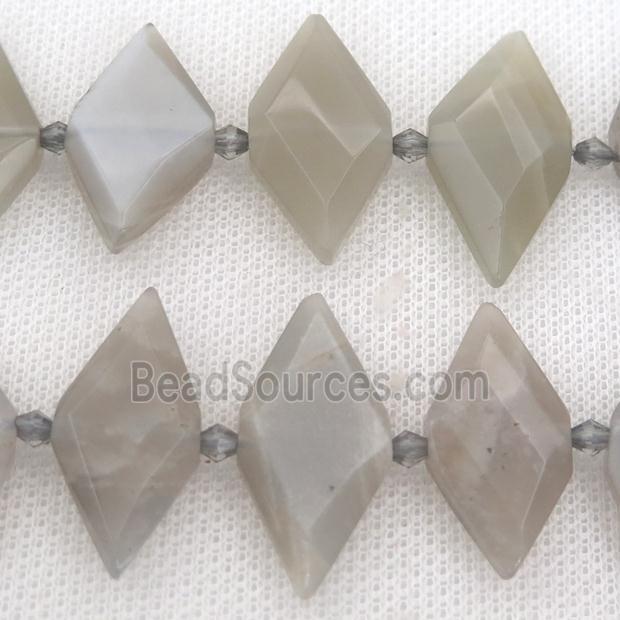 gray MoonStone rhombic beads