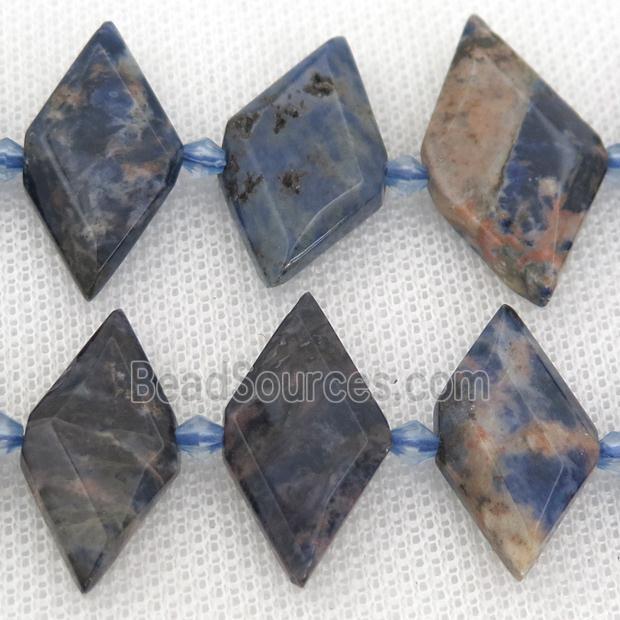 Sodalite rhombic beads