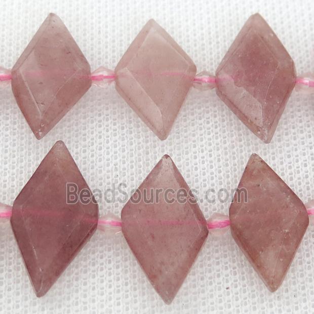 Strawberry Quartz rhombic beads